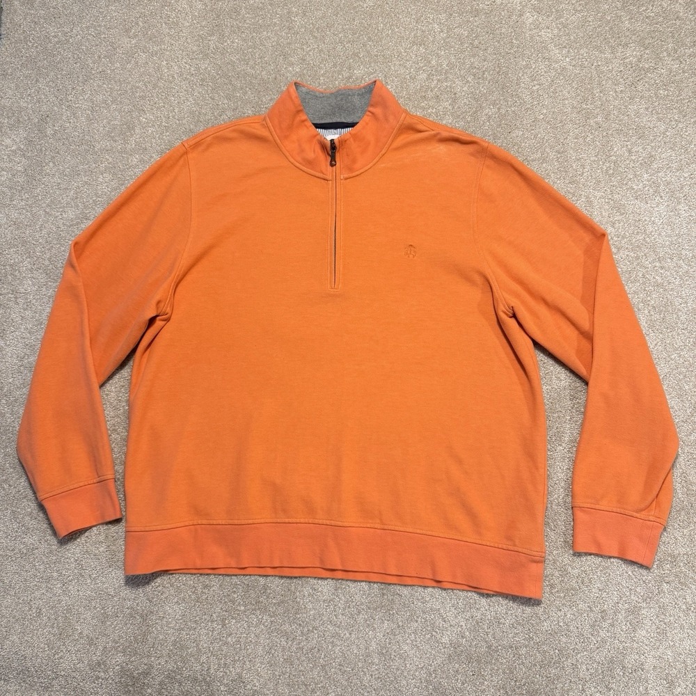 Brooks Brothers Men's 1/4 Zip Sweater Size XXL Coral Pullover‎ Cotton Blend 2Xl